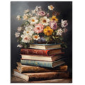 Tiwabb Book Flower Stamped Cross Stitch Kits for Adults Beginners - color: Book flowers