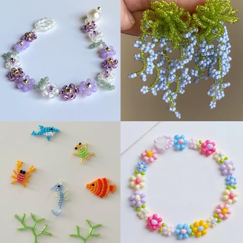 11200pcs Glass Seed Beads for DIY Crafting Bracelet Necklace Embroidery Jewelry Making Supplies (3mm, 400pcs/Color, 28 Colors, Blue Scheme) - color: Blue