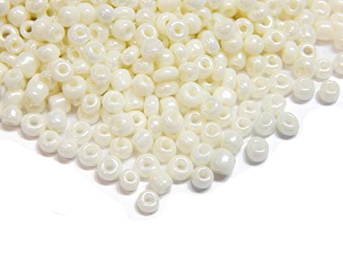 Perlin Glass Seed Beads 3mm 8/0 Round Mini Small Pony Beads 3300pcs for Making Earrings Bracelets Pendants Waist Jewelry DIY Handmade Opaque Color Kit (Beige) - color: Beige