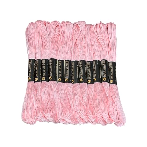12 Skeins Embroidery Floss Pink Color, Friendship Bracelet String Cross Stitch Embroidery Thread Floss Bracelet Making Yarn, Craft Floss（Pink） - color: Pink