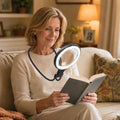 Neck Magnifying Glass with Light for Close Work,Handheld Neck-Wear Magnifier Neck Light for Reading Books, 5X/10X Magnifiers for Seniors Repairing Reading Sewing