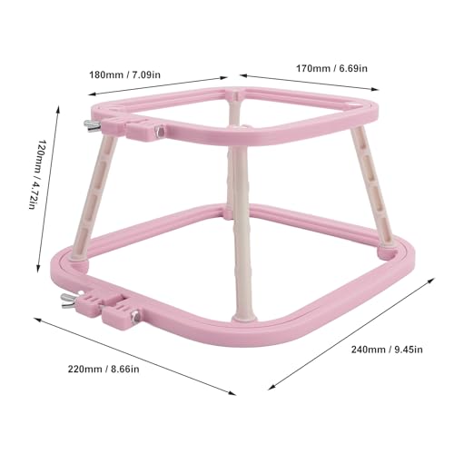 2-Layer Embroidery Frame Stand, Adjustable ABS Double Hoop - style: Light Purple