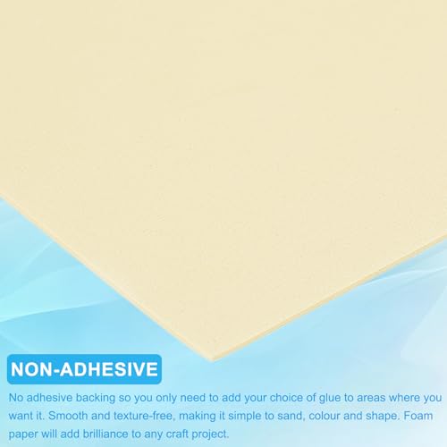 PATIKIL Light Yellow EVA Foam Sheet,12x8" 2mm Thick EVA Foam Sheets 10 Pcs - color: Light Yellow