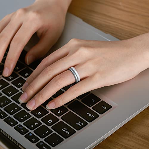 Egnaro Women's Silicone Wedding Ring 2.5mm Wide 1.8mm Thick Rubber Band Set - color: 3-Bronze,White,Silver,Light Pink,Marble,Rose Gold,Light Rose Gold