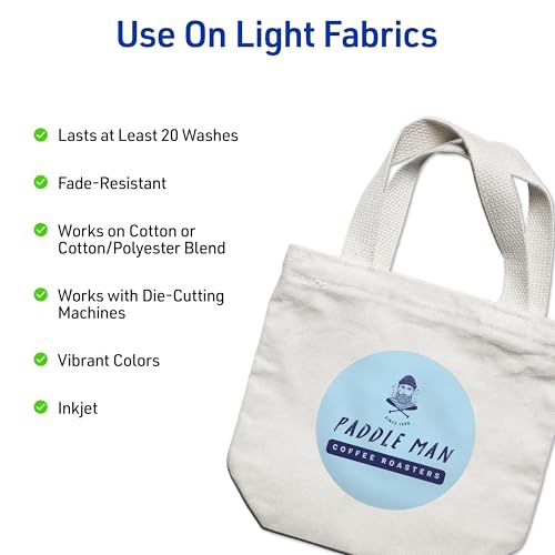 Avery Printable Heat Transfer Paper for Light Fabrics, 8.5" x 11", Inkjet Printer Compatible, 6 Sheets of Iron On Transfer Paper, Great for Custom Shirts, Uniforms, Gifts, and More (3271) - size: 8.5"x11", style: 6 transfers