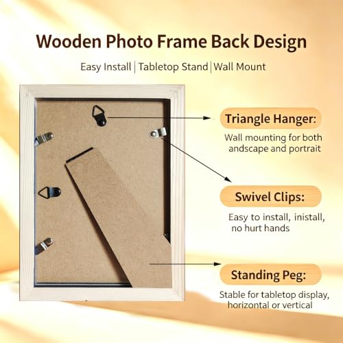 4x5 Picture Frames Blue Solid Wood Frame, Plastic Panel (Film Needs to be Removed) Table or Wall.Front Window Opening 3.8x4.8 inch. - color: Blue, size: 4x5