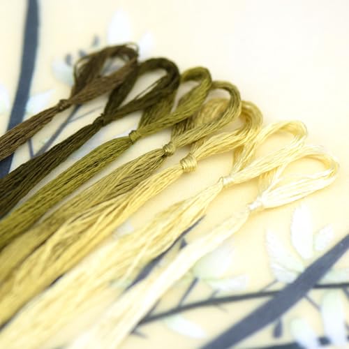 Natural 100% Silk Thread, Handmade Embroidery Thread Silk Floss 7 Colors 110m Each (18) - color: 18