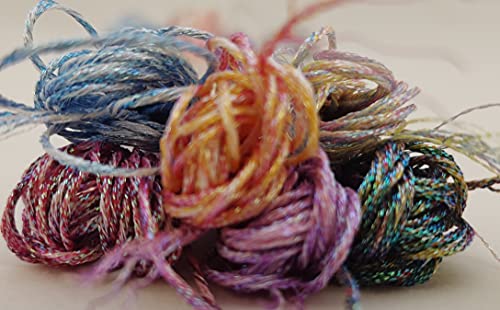 KCS 6-Strand Cross Stitch Metallic Variegated Pearl Shiny Embroidery Floss (6 skeins, Multicolored 3) - color: Multicolored 3