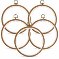 Embroidery Hoops 8 Inch Cross Stitch Hoop Faux Wood Round Frame 5 Pack