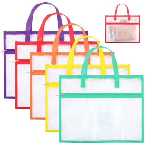 Clysee 5 Pcs Sewing Project Bag 14x11 Needlepoint Organizer, Multicolor - color: Multicolor