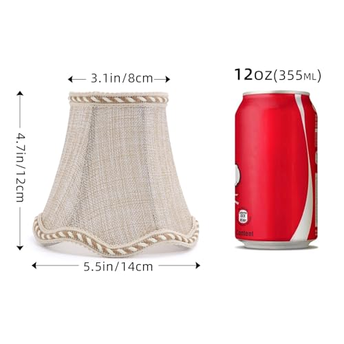 Fuloon Small Clip on Chandelier Lamp Shades, 6 Pack, Sand Beige - color: Sand Beige, size: 6 Pack