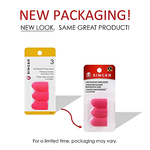 SINGER 00195 Heat Resistant Protective Finger Guards, 3-Count, Pink
