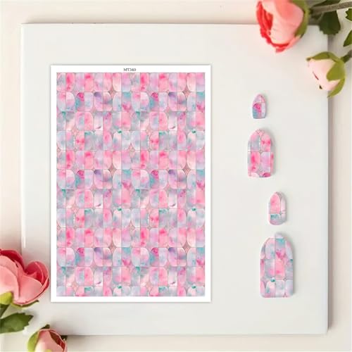 Briartw 10 Sheets Pastel Geo Bloom Polymer Clay Transfer Paper,Per Sheet 3.93inch x 5.82inch Polymer Clay Transfer Sheets for DIY Clay Jewelry Making Disposable Stickers - color: Pastel Geo Bloom