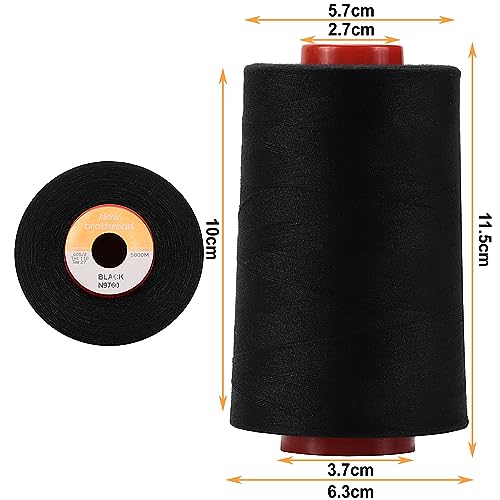 New brothread 4 Large Cones All Purpose Polyester Thread -Black - color: 4xBlack