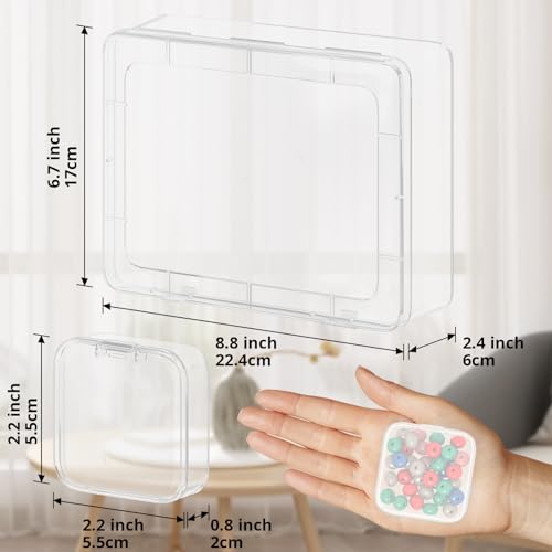 Mathtoxyz Bead Organizer Box, 30Pcs Small Beads Organizers and Storage Plastic Cases Mini Clear Dimond Storage Containers Boxes with Hinged Lid and Rectangle for Bracelet Making DIY Jewelry Craft Nail - size: Clear - 1P