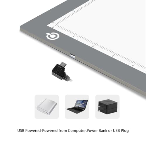 LitEnergy Portable A4 LED Copy Board Light Tracing Box, Silver Ultra-Thin Adjustable USB Power Artcraft LED Trace Light Pad for Tattoo Drawing, Streaming, Sketching, Animation, Stenciling - color: SILVER, size: 8.3 x 11.7 inches