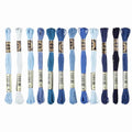 PATIKIL 12 Skeins Embroidery Floss Polyester Embroidery Threads String Blue - color: Blue