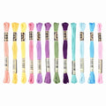 PATIKIL 12 Skeins Embroidery Floss Polyester Embroidery Hand Pastel Colors - color: Pastel Colors