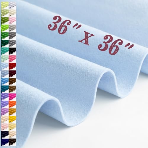 Large Felt Fabric Sheet 36 x 36 Inch, 1.6mm Thick (Light Blue) - color: Light Blue