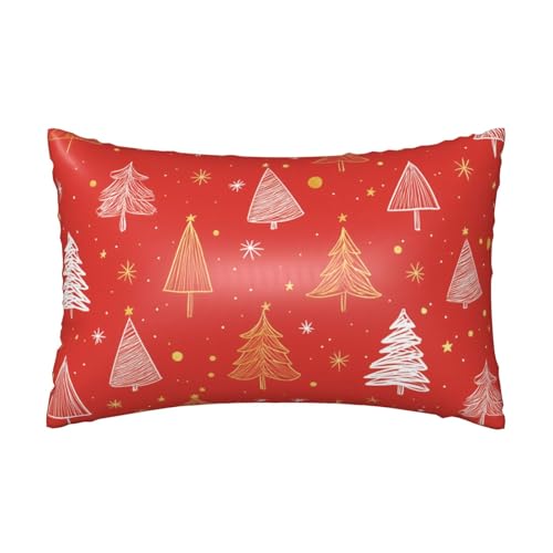 Satin Pillowcase for Hair and Skin White and Gold Xmas Tree Super Soft and Cooling Similar to Silk Pillow Case 1 Pack with Hidden Zipper Silky Soft Zippered Satin Pillowcase20 x30 - color: White and Gold Xmas Tree