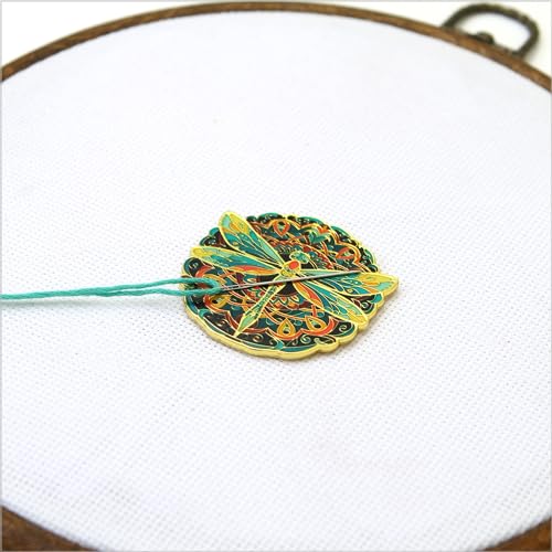 Awesome Pattern Studio Needle Minder Set - Dragonfly Magnetic Needle Minder + 2 Needle Threaders + Crane Scissors. Enamel Pin for Cross Stitch, Embroidery and Craft - size: Dragonfly Set #2