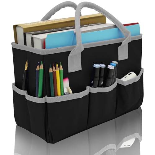 Cupohus Desktop Art Craft Storage Tote Bag and Stock Organizer Black - color: Brown and White