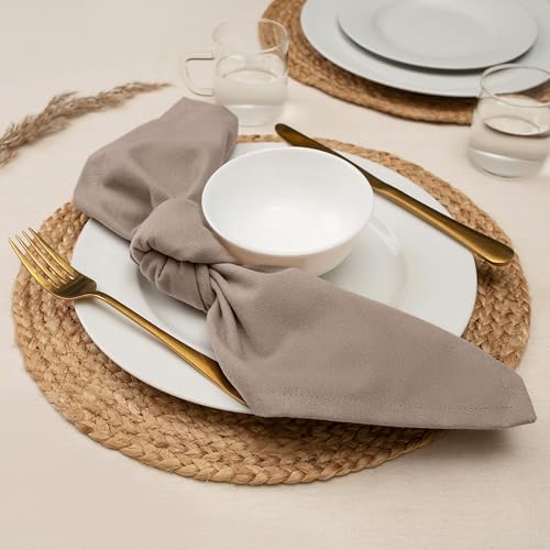 Blue Needles Solid Cloth Napkins 100% Cotton Set of 12-18 x 18 Inches - color: Chocolate Brown, size: 18" x 18" (Set of 12)