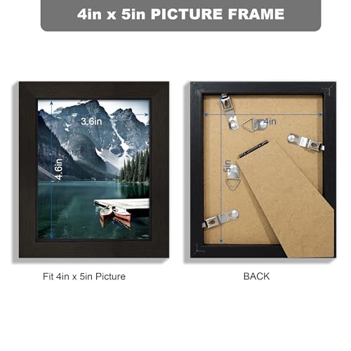 Hongkee 4x5 Picture Frame - Made of Real Glass and Black Wooden Frame, 4 by 5 small Photo for Wall or Tabletop Display, 3 Pack - color: Black, size: 4x5 in