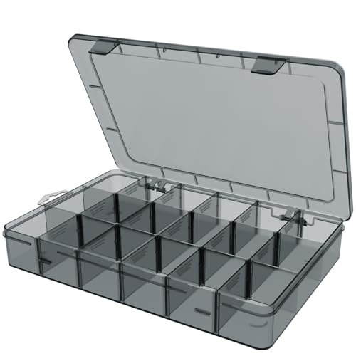 Clear Organizer Box,18 Grids Tackle Box Organizer - color: Grey, size: 1x Large 18 Grids