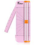 Firbon A5 Paper Cutter, Small Straight Paper Trimmer with Side Ruler - color: A5-pink