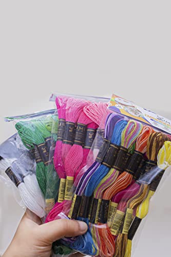 12 Pieces | Premium Embroidery Thread | 100% Egyptian Cotton Premium Skeins | Cross Stitch Embroidery Floss | Oeko TEX Certified Stranded Cotton (Green Tones) - color: Green Tones