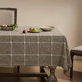 ZeeMart Grid Embroidered Square Hemmed Tablecloths 52x52in, Cocoa Brown - color: Cocoa Brown, size: 52" x 52" (Square)