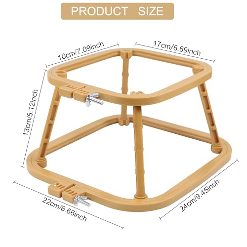 Versatile Double Embroidery Stand, Compact Desktop Embroidery Cross Stitch Frame-Hands Free 2-Tier Embroidery Hoop Frame for Needlepoint Sewing Craft Projects (Khaki) - color: khaki