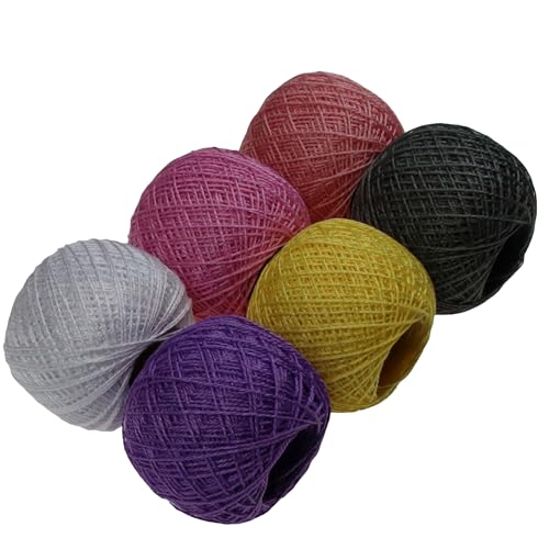 KCS Mercerized Pearl Cotton Thread Size 8 Crochet Needlework Embroidery Threads Ball (6, 17) - color: 17