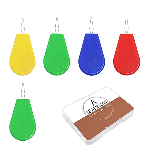 BEADNOVA Embroidery Needle Threader Tool 5pcs Plastic Wire Loop Sewing Machine Needle Threader for Hand Sewing Cross Stitch Craft Knitting Quilting (5pcs, Mix Colors) - color: 5pcs