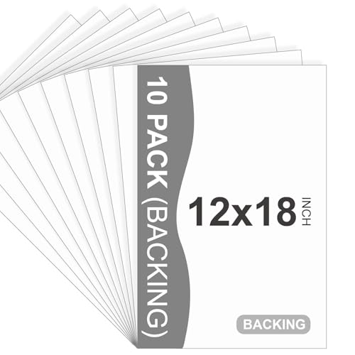 10 Pack Backing Boards, 12x18 Acid-Free Uncut White Mat Boards - size: 12X18