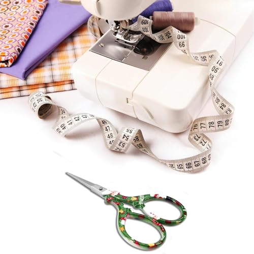 3.6 inch Scissors with Sheath for Embroidery Knitting Craft Yarn - color: Green Christmas