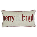 Embroidery Velvet Throw Pillow Cover, Merry Christmas Series (Natural) - color: Natural