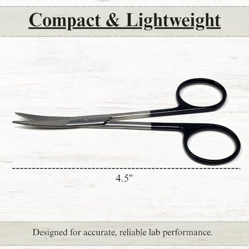 Premium Iris Scissors Micro Dissecting Scissors Curved 4.5" with Fine Sharp Blades Made of Stainless Steel Medical Surgical Tools (Black Handle) - color: Black Handle