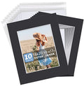 Somime 10 Pack Black Picture Mat Set,16x20 Precut Mat for 11x14 Photos - size: black 10pc sets 16x20