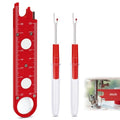 Sewing Machine Needle Threader, 4 in 1 Automatic Quick Threading Tool, Multifunctional Stitch Insertion Seam Guide with 2 Pcs Seam Rippers for Quilting Alterations Tailoring(Red) - color: Red