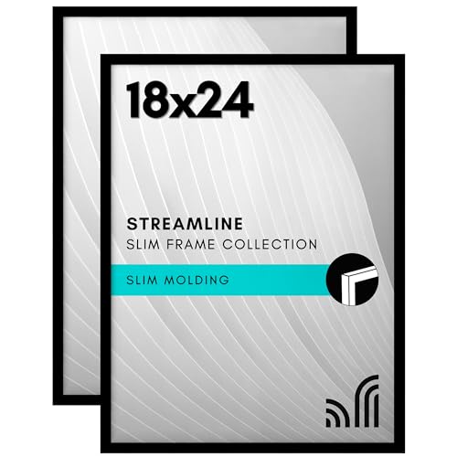 Americanflat 18x24 Poster Frame 2-Pack - Slim Molding - Black - size: 18X24