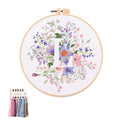 artcici Embroidery Kits Plant Flower Leaf English Letter Patterns for Beginners Adults, Full Range Embroidery Starter Kits Cross Stitch Needlework Supplies (Letter L) - color: Letter L