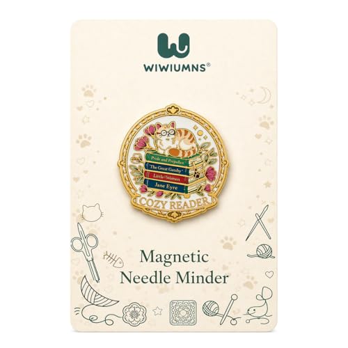 Magnetic Needle Minder for Cross Stitch, Cat Needle Keeper for Book Lover