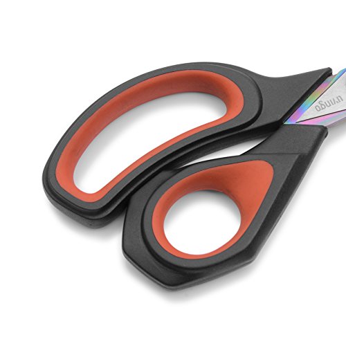 LIVINGO Premium Tailor Scissors Heavy Duty Multi-Purpose Titanium Coating Forged Stainless Steel Sewing Fabric Leather Dressmaking Comfort Grip Shears Professional Crafting (9.5 INCH) (Pack of 2) - color: Black/Red, size: 9.5" (Pack of 2)