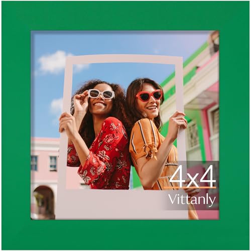 Vittanly 4x4 Picture Frame for Wall or Tabletop, Green - color: Green, size: 4x4