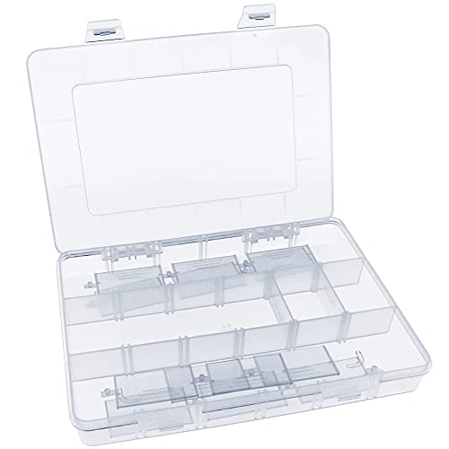 Xiaoyztan Bead Organizer Box 18 Grids Tackle Box 7.9x5.7x1.1in for Beads - size: 7.9x5.7x1.1 in