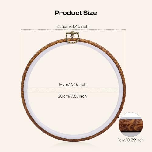 Caydo 6PCS 8inch Embroidery Hoops Display Frame - size: 8.5 Inch