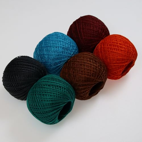 KCS Mercerized Pearl Cotton Thread Size 8 Crochet Needlework Embroidery Threads Ball (6, 18) - color: 18