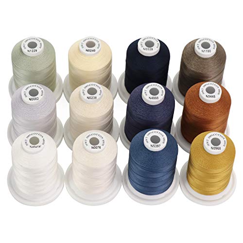 New brothread Multi-Purpose Mercerized Cotton Thread 12 Neutral&Jean Colors - color: 12 Neutral&Jean Colors